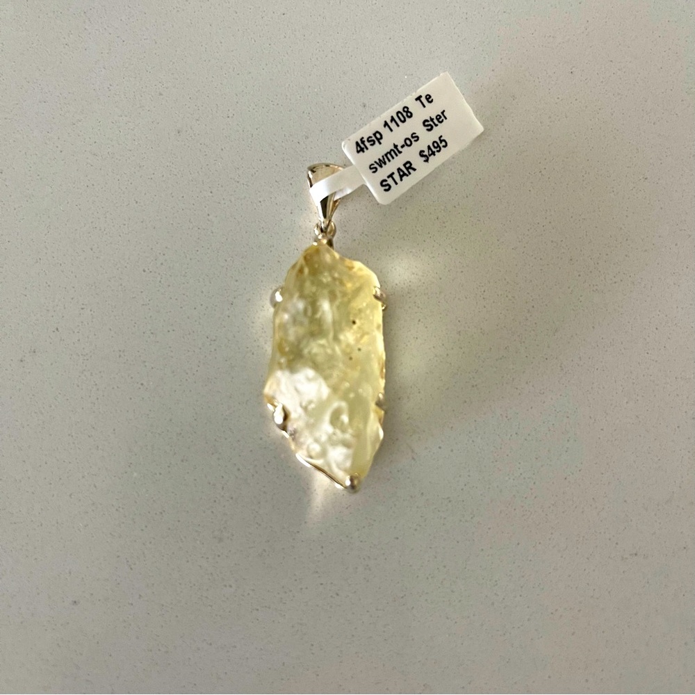 One of a kind Libyan Desert Tektite handmade pendant